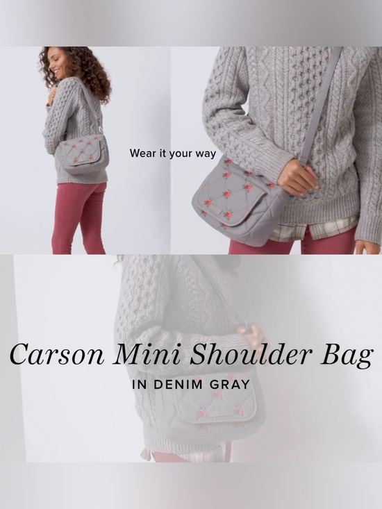 Vera Bradley Handbags - Vera Bradley Carson Mini Shoulder Bag in Denim Gray